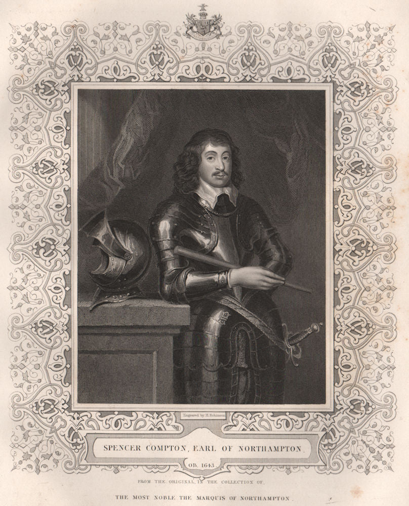 BRITISH HISTORY. Spencer Compton, Earl Of Northampton. TALLIS 1853 old print